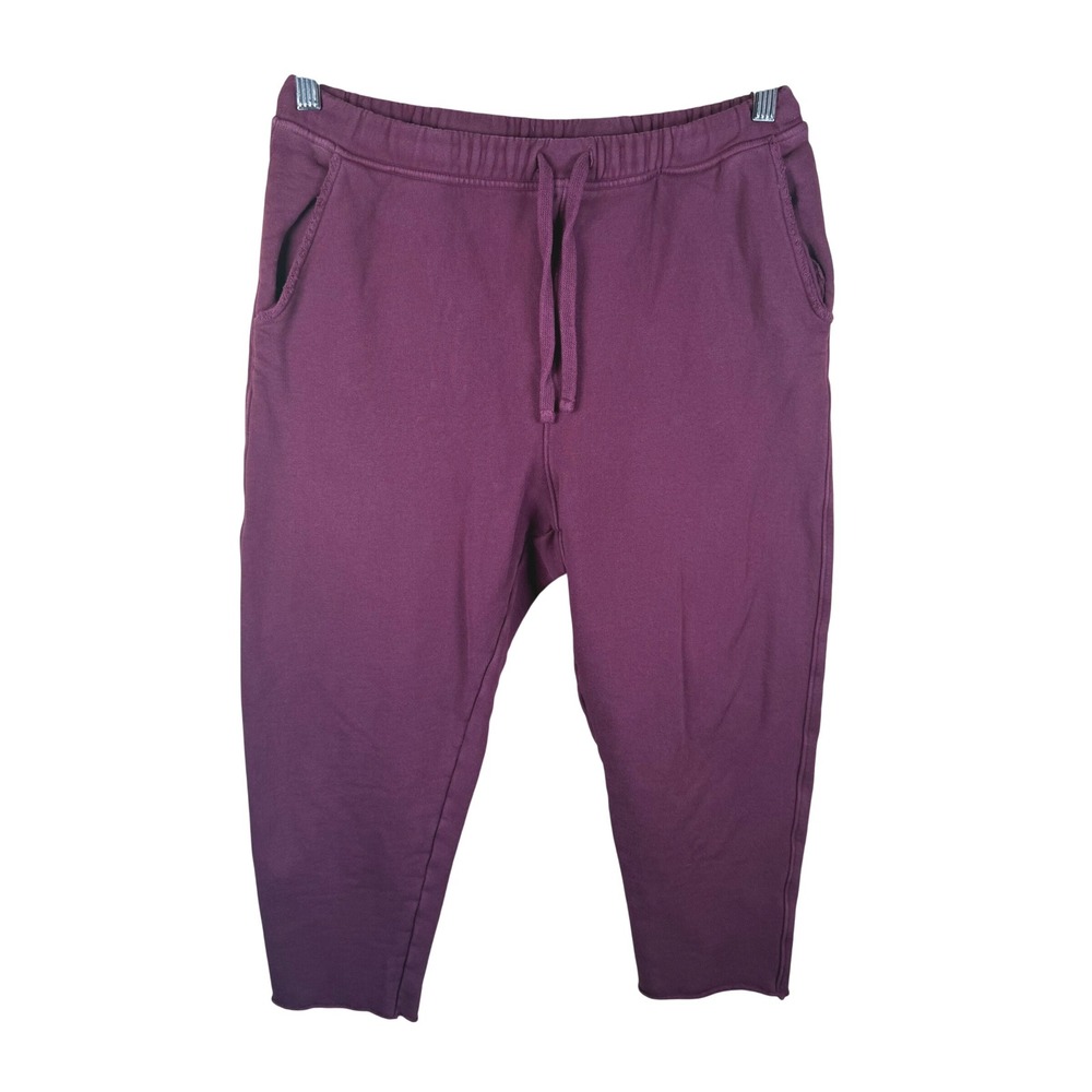 Frank & Eileen Triple Fleece Sweatpants Womens Medium Merlot Cropped LAB607TF